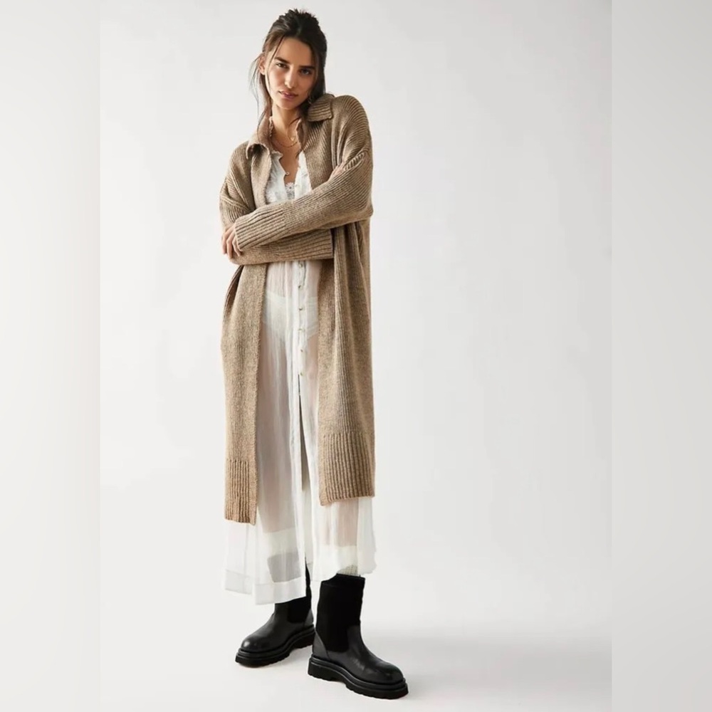 Free People Finely Maxi Cardi Size L. B21 - Picture 1 of 8